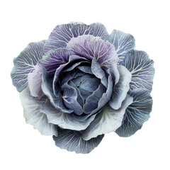Obraz premium Beautiful purple and white ornamental cabbage flower arrangement on a white background