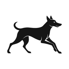 Dog Running Silhouette Pet Animal Vector Illustration