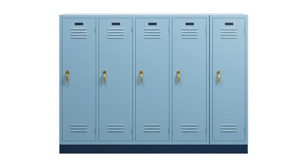Isolated Blue School Lockers