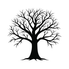 A  tree silhouette illustration on white background
