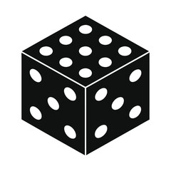 A dice silhouette illustration on white background