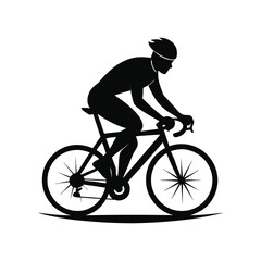 Biker Riding Silhouette Adventure Cycling Vector