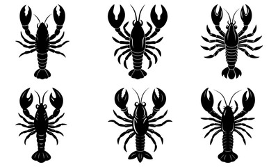 Lobster Silhouette vector