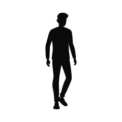 Standing Man Silhouettes Human Figure Vector
