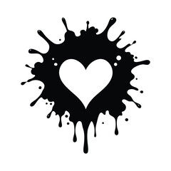 heart love silhouette illustration on white background 