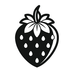 A strawberry silhouette illustration on white background 