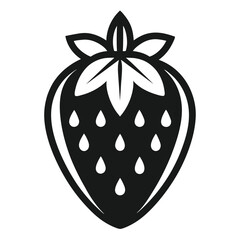 A strawberry silhouette illustration on white background 