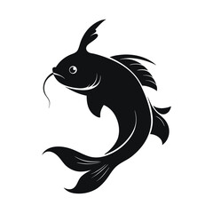  a fish silhouette illustration on white background