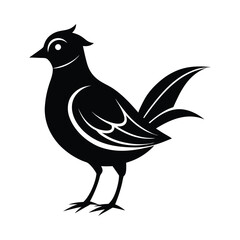 Cute Bird Silhouette Vector Forest Wildlife Clipart for Nature and Children Them