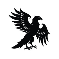 Flying Eagle Silhouette Vector Majestic Bird Clipart for Patriotism or Power Themes