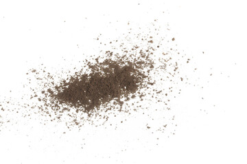 Abstract Texture of Brown and White Powder Blend Spilled on Black Background