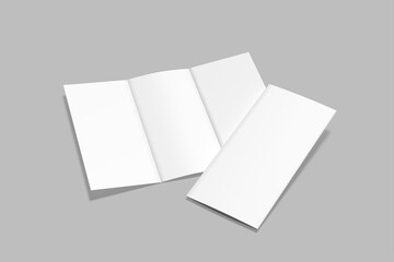 A4 Trifold blank mock up