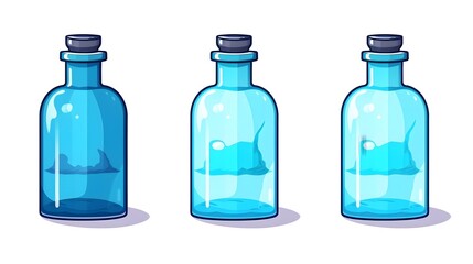 Naklejka premium Blue vector illustration of plastic fill bottle icon, ideal for packaging design projects