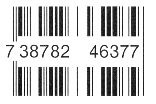 Two Barcode Numbers with Seven Digits Each on Black Background