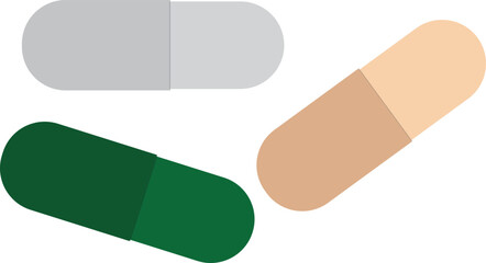 Vector illustration of a deferent color capsule
