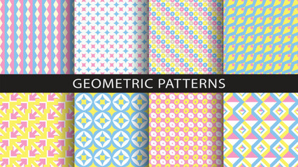 Set of seamless geometric patterns.