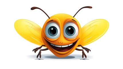 Obraz premium Detailed Firefly Insect Cartoon Illustration Isolated on White Background