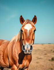 Obraz premium Horse standing in a wide open space