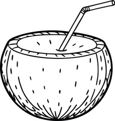Coconut with Straw