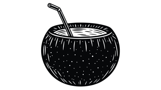Coconut with Straw