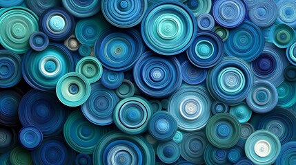 Abstract Blue Circle Pattern Background.