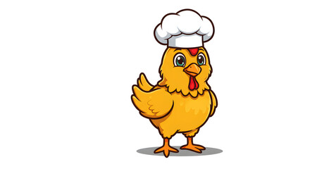 Cartoon Chicken Chef Mascot with Chef's Hat
