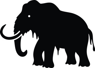 Obraz premium Mammoth Walking in Frozen Landscape – Wild Animal Silhouette Art