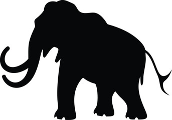 Obraz premium Mammoth in Icy Landscape Silhouette – Prehistoric Wilderness Art