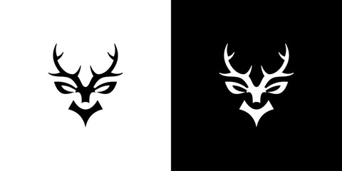 Antlered deer minimalist vector design