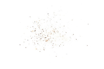 Abstract Beige and Brown Powder Explosion on Black Background