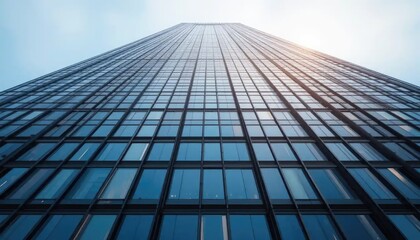 Fototapeta premium Reaching for the Sky: A Modern Metropolis Skyscraper
