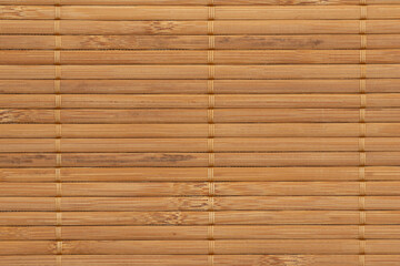 Natural light brown wooden bamboo mat background