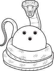 Snake Bowling Bowling ball Animal Vector Graphic Art Illustration
