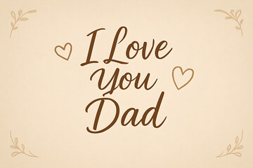 I Love You Dad" Elegant Typography with Soft Background