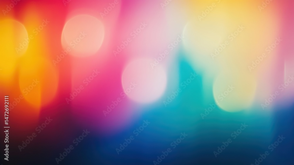Poster abstract colorful bokeh lights background with vibrant blurred circles in warm and cool tones creati
