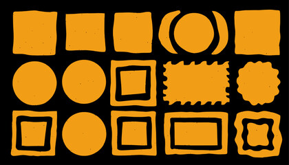 Hand-Drawn Wobbly Line Frames � Cute Torn Paper Shapes & Scallop Edge Stickers