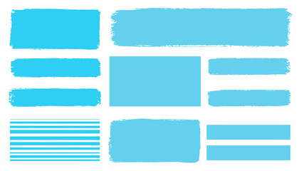 Fototapeta premium Light Blue Highlighter Vector Set � Hand Drawn Cyan Brush Strokes and Marker Lines for Text Emphasis and Frames
