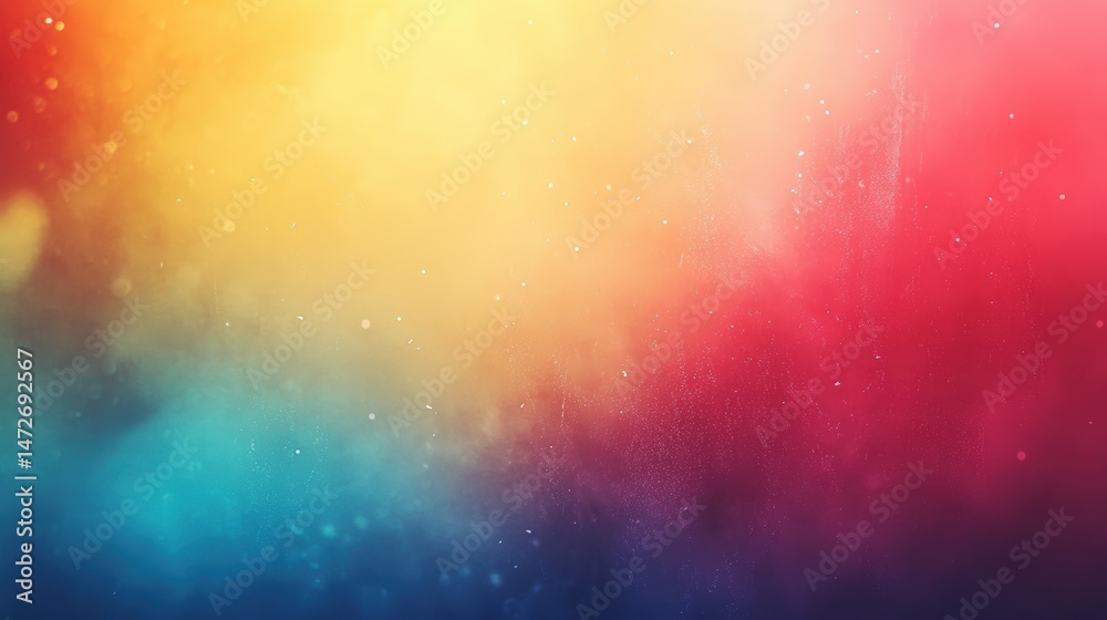 Aufkleber vibrant abstract background with colorful bokeh and gradient effects in warm and cool tones, creatin