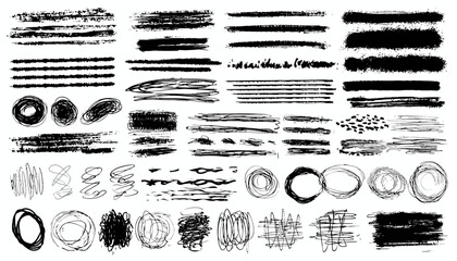 Grungy Vector Elements Set � Hand-Drawn Scribble Underlines, Strikethroughs & Street Art Textures
