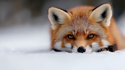 Fototapeta premium Fox Resting in Snow