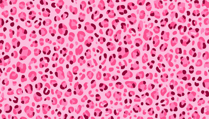 Y2K Barbiecore Pink Leopard Seamless Pattern � Glam Animal Fur Vector for Cute Kids and Fashion Prints