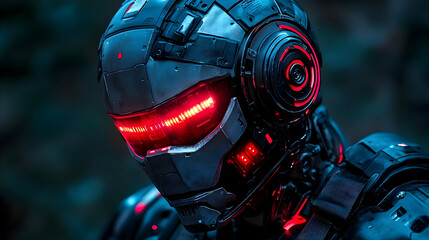 Fototapeta premium Futuristic robot design cybernetic technology digital illustration