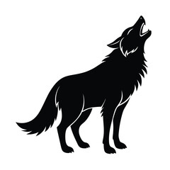 howling wolf minimalist silhouette vector illustration