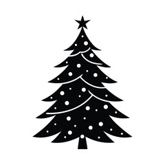 christmas tree silhouette vector illustration