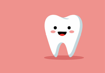 A cute, cartoon tooth illustration with a heart and text: 