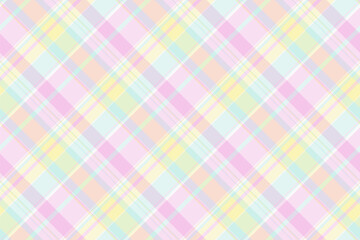 Pastel plaid pattern. Soft, colorful fabric texture, perfect for backgrounds, design elements, or festive projects. Adds a gentle, cheerful touch.