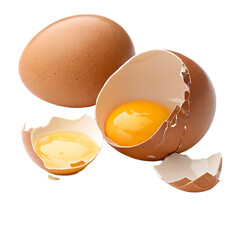 broken egg isolated on white