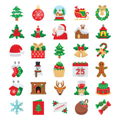 Christmas icons that are suitable for any project. And change your next projects with minimalist icon design, perfect for websites, mobile apps, books, social media, infographics, flyers, print,