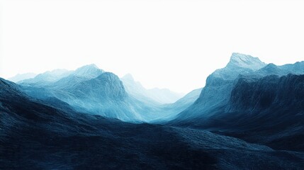 Fototapeta premium Majestic Blue Mountain Range Panoramic View with Atmospheric Haze