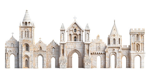 Fototapeta premium A detailed architectural model of an antique church with stone structure showcasing classic design and historical grandeur.